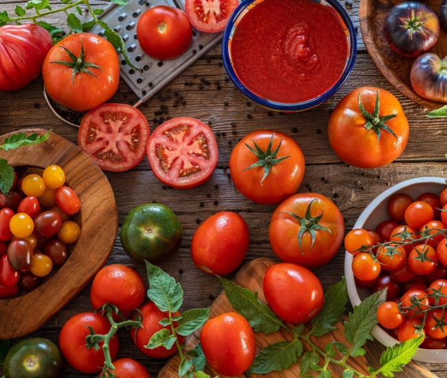 Tomates fraiches du jardin ete